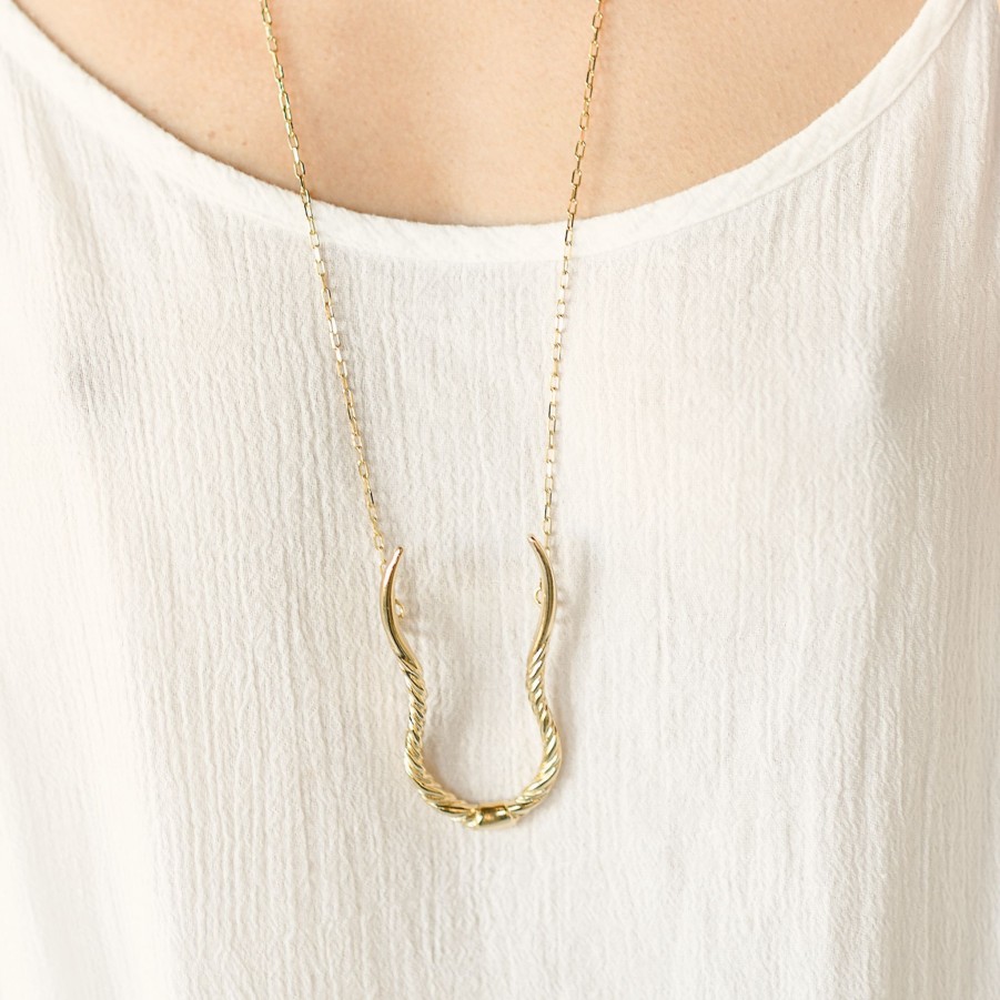 Necklaces Nina Berenato Jewelry | Eland Horn Necklace 14K Yellow Gold