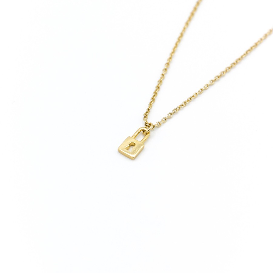 Necklaces Yiwu | Tiny Lock Charm Necklace