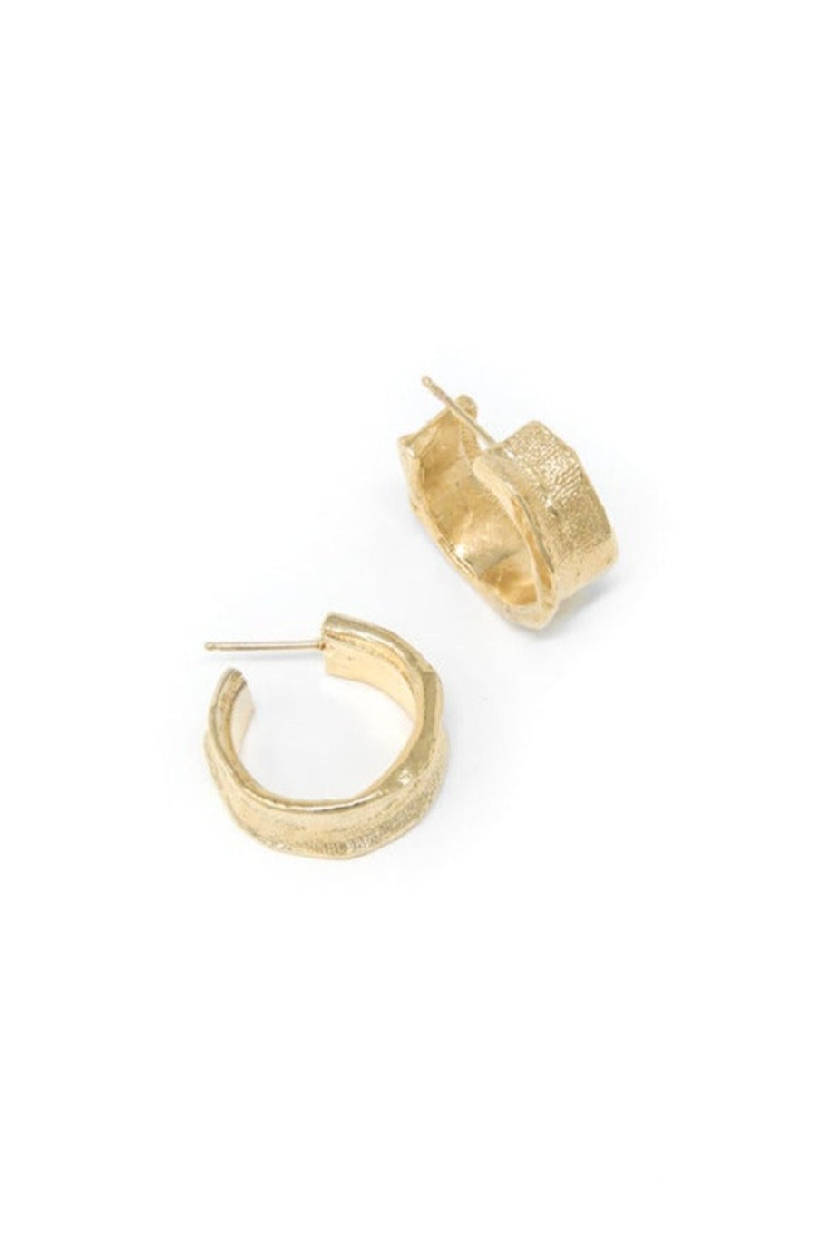 Earrings Nina Berenato Jewelry | Small Hand Stitched Huggie Earring