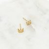 Earrings Yiwu | Tiny Crown Stud Earrings Yellow Gold