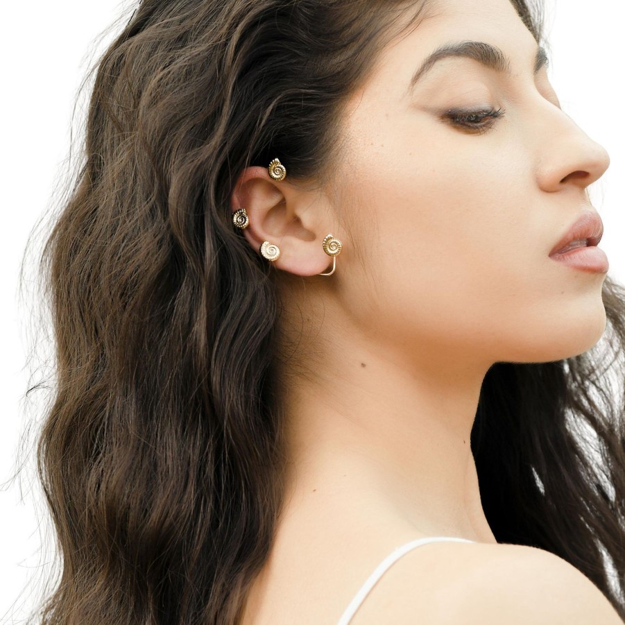 Earrings Nina Berenato Jewelry | Ammonite Fossil Ear Cuff