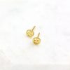 Earrings Yiwu | Smiley Face Stud Earrings Yellow Gold