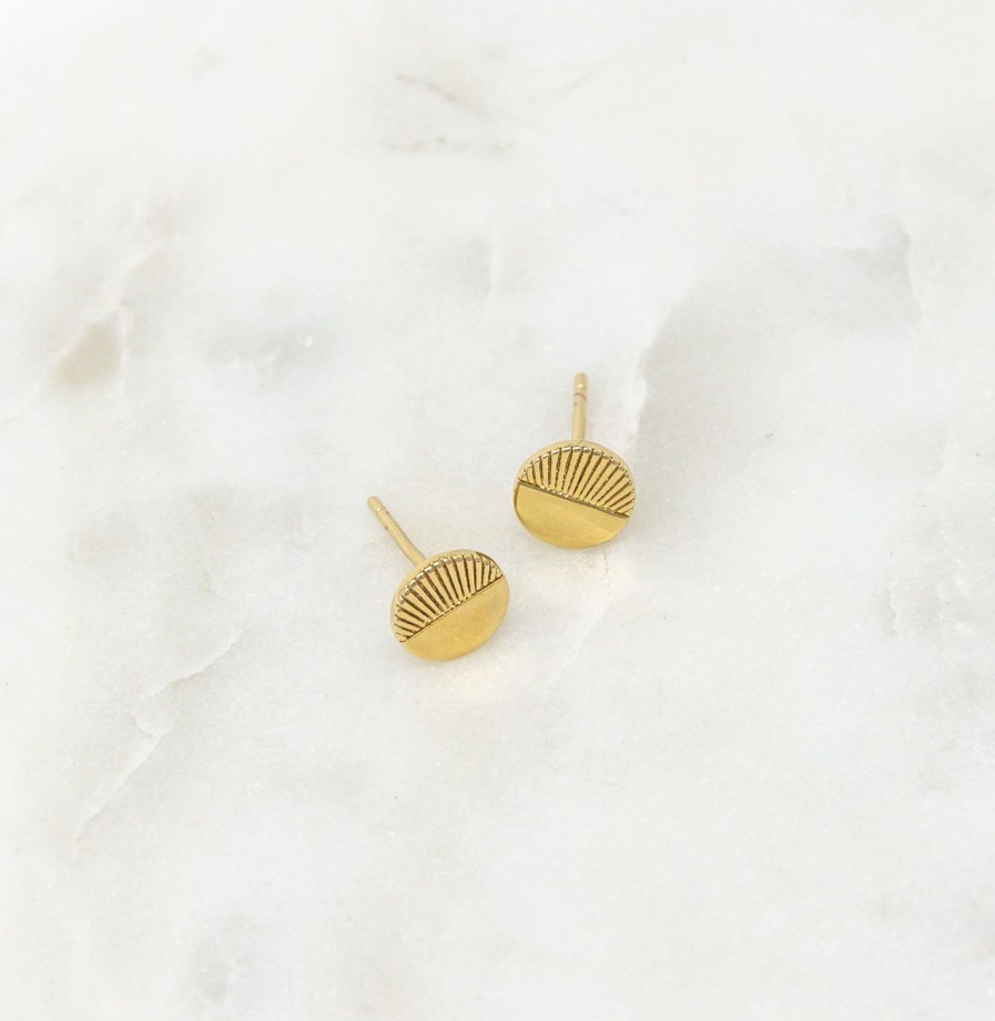 Earrings Yiwu | Horizon Sunrise Stud Earrings Yellow Gold