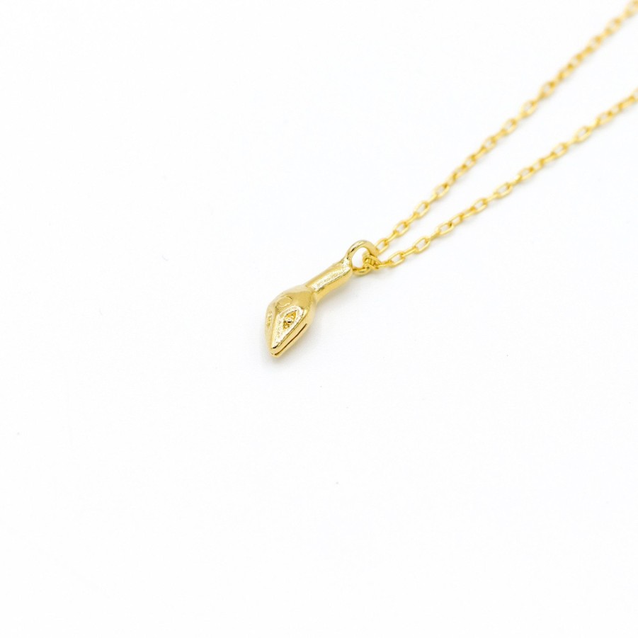 Necklaces Nina Berenato Jewelry | Snake Charm Necklace Yellow Gold