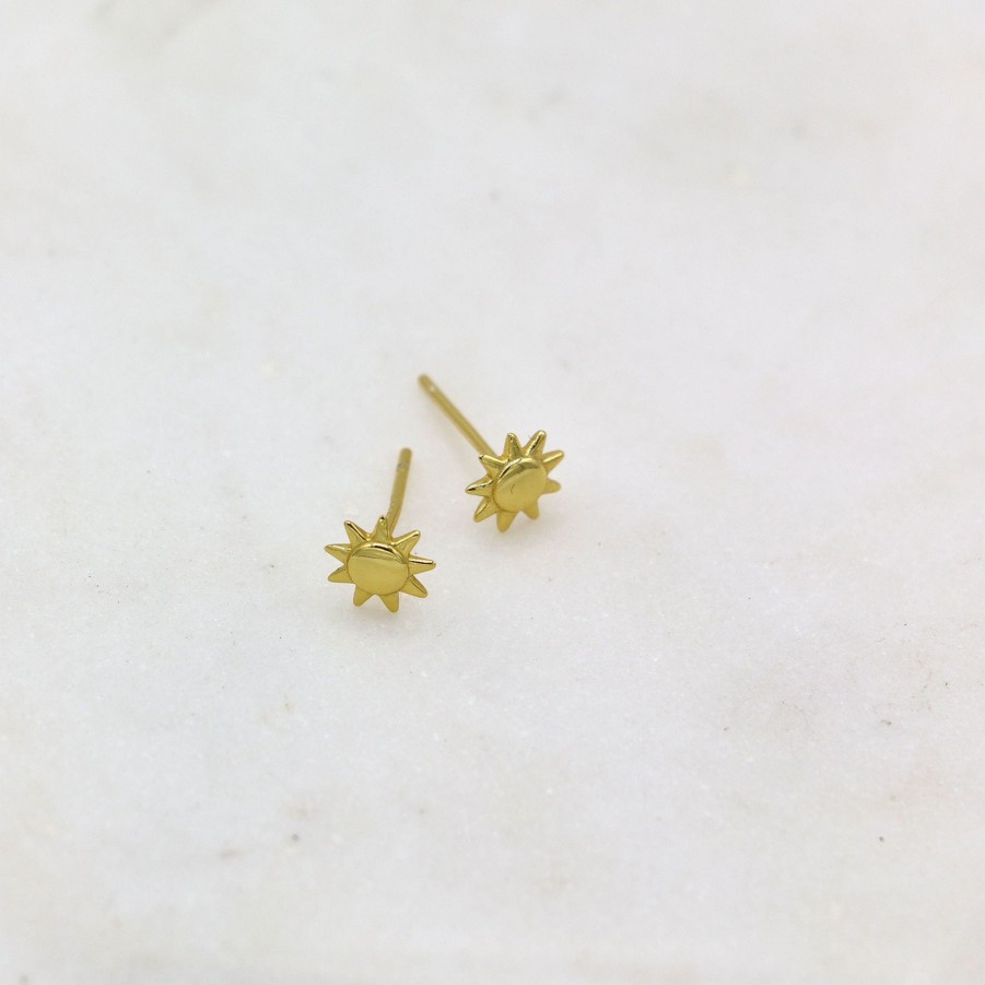 Earrings Nina Berenato Jewelry | Sun Stud Earrings Yellow Gold