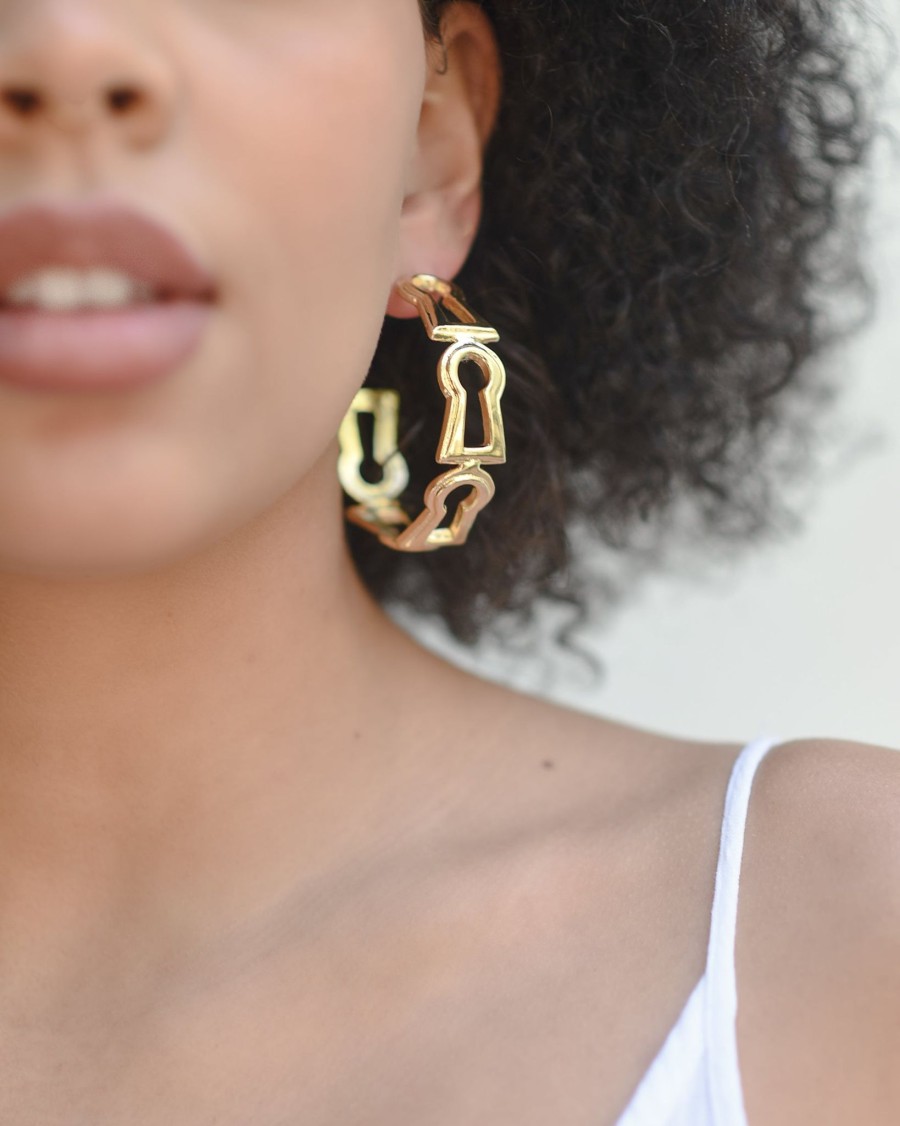 Earrings Nina Berenato Jewelry | Keyhole Hoop Earring