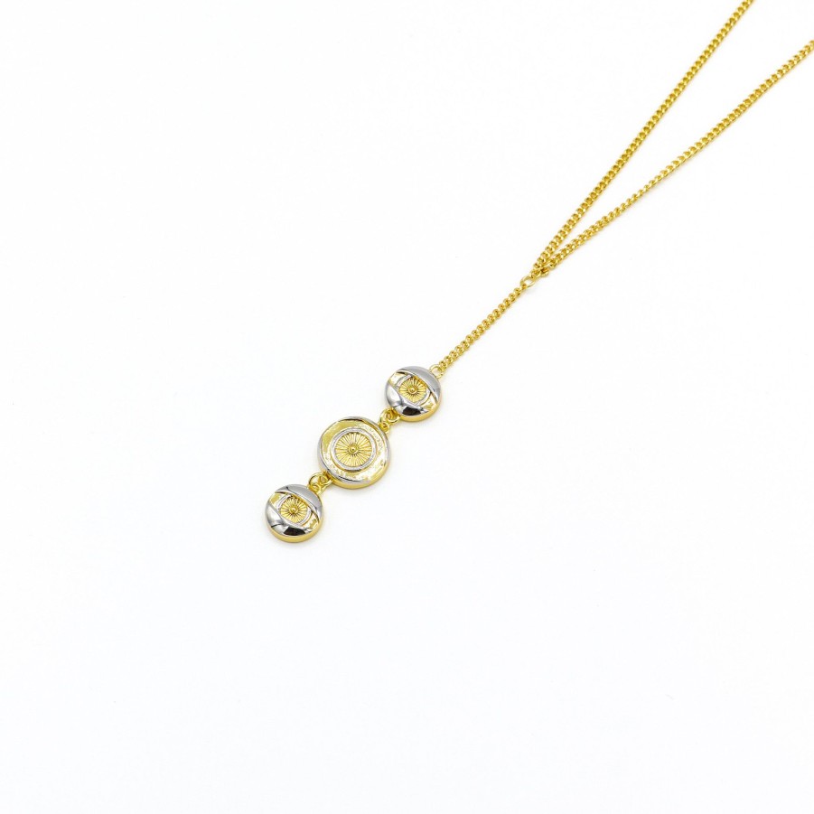 Necklaces JinMao | Clarity Lariat Two Toned